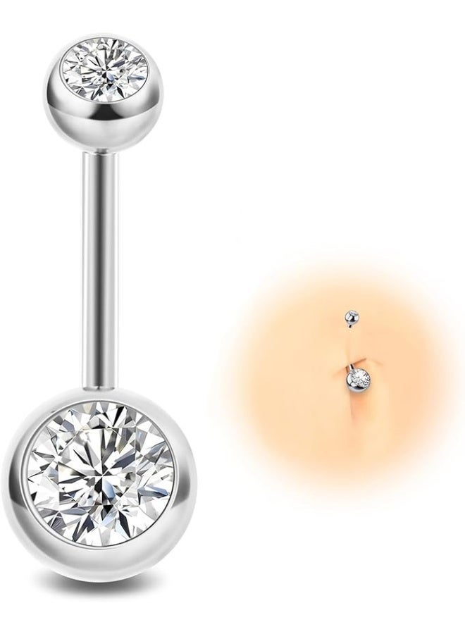 مسمار سرة من سبائك التيتانيوم G23، خالٍ بنسبة 100٪ من النيكل والرصاص، مضاد للحساسية ومقاوم للتآكل، مناسب للثقوب الجديدة والبشرة الحساسة. المادة خفيفة الوزن للغاية، نصف وزن الفولاذ، مريحة للارتداء لفترات طويلة، ويمكن ارتداؤها أثناء النوم. الزركونيا المثبتة بالمخلب تتلألأ وتجذب الأنظار، الحجم القياسي 14G يبقى ثابتًا ولا ينزلق. مثالي لملابس السباحة والملابس اليومية، يوازن بين أمان الشفاء والأسلوب الشخصي، خيار ممتاز لعشاق ثقب الجسم. - Image 1